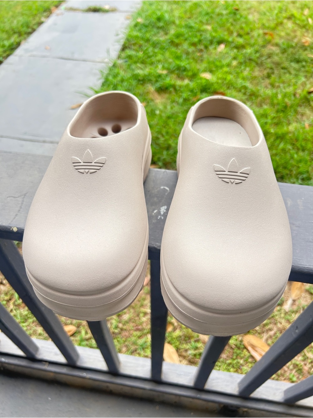 adidas Kids Slip-On Clogs in Tan